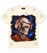Focus Ivory Skull Graphic Rhinestone T-Shirt
