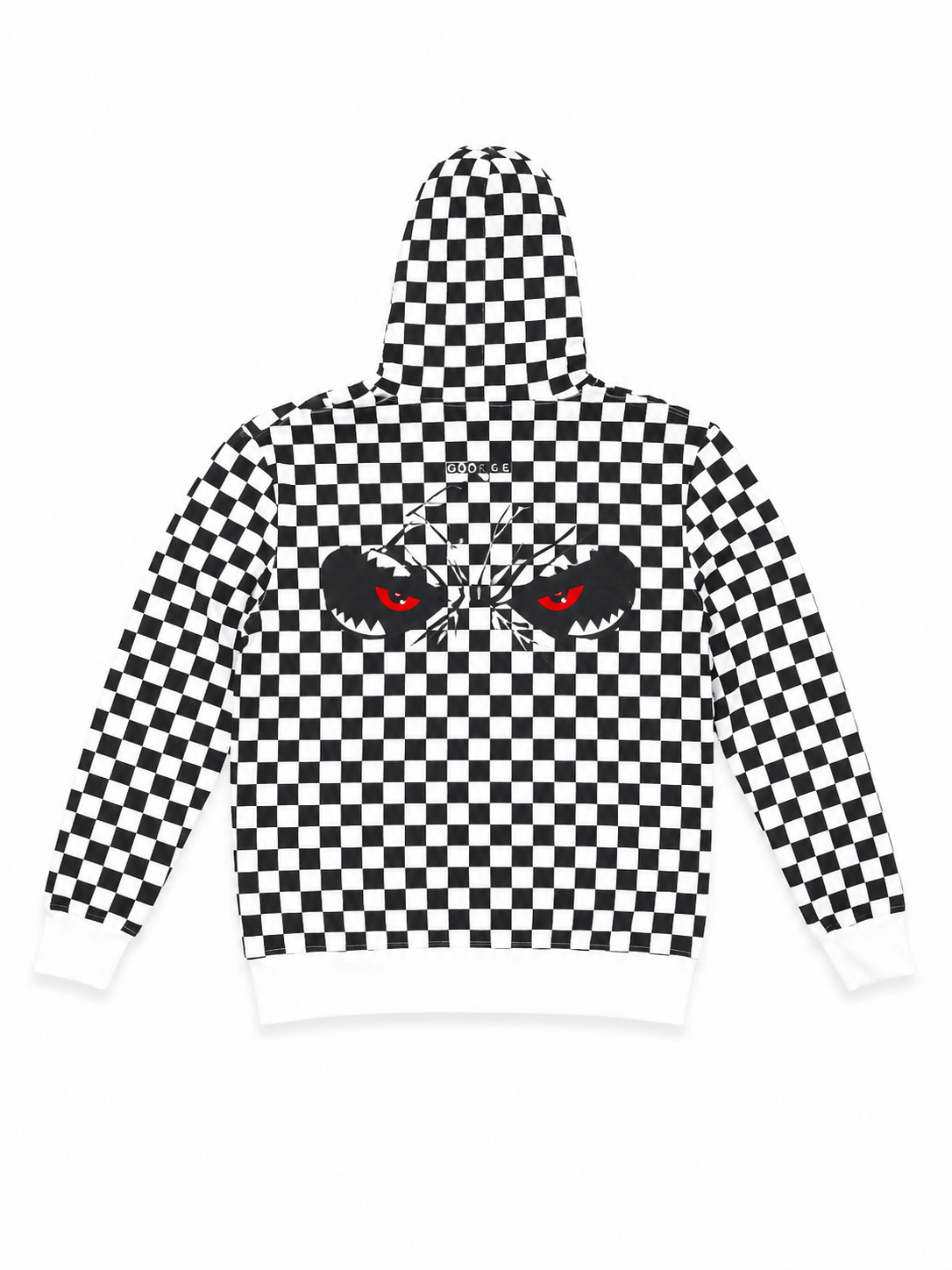 GEORGE V BLACK & WHITE CHECKERBOARD SHARK HOODIE