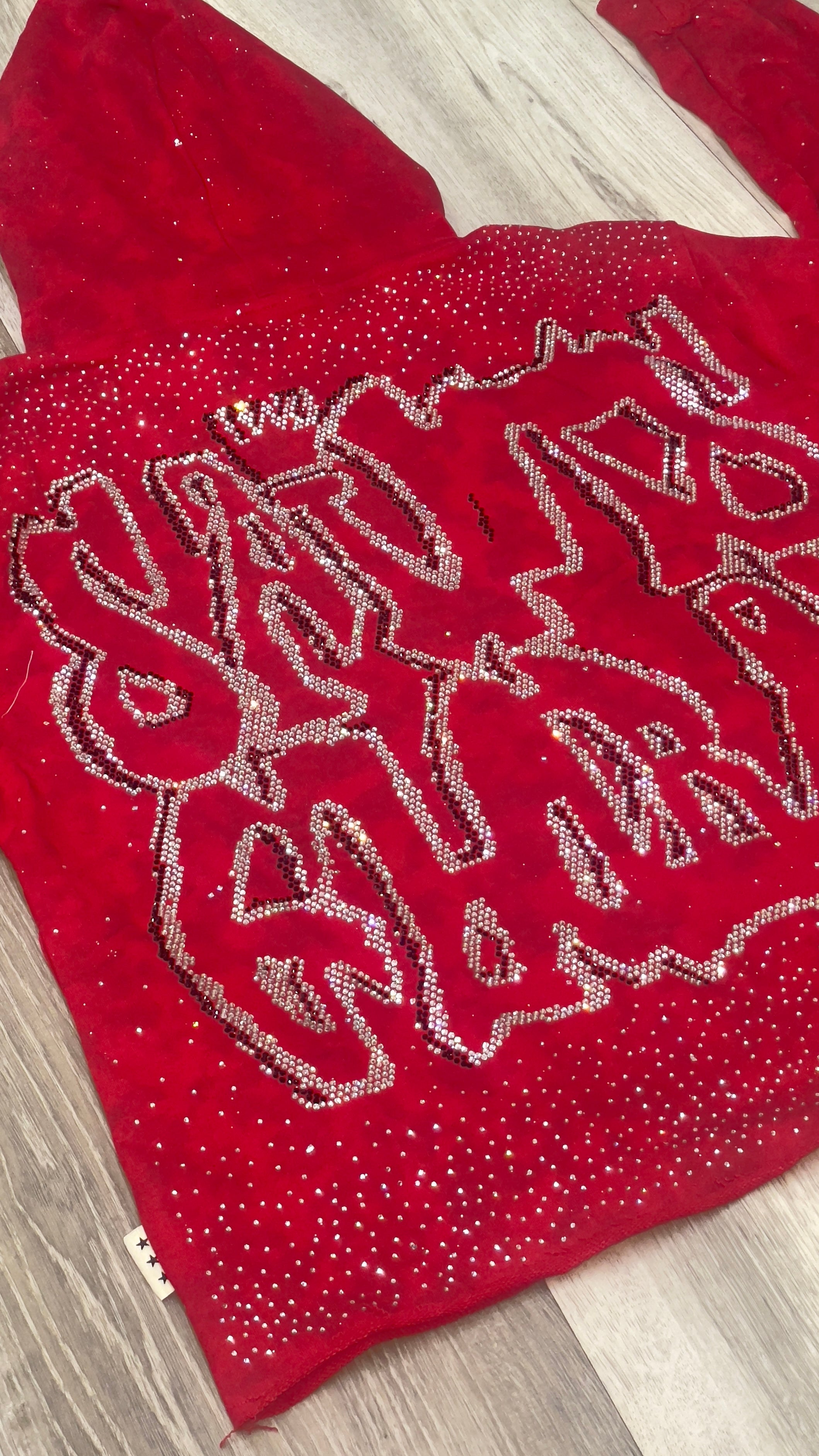 BKYS RHINESTONE GRAPHIC CROPPED HOODIE