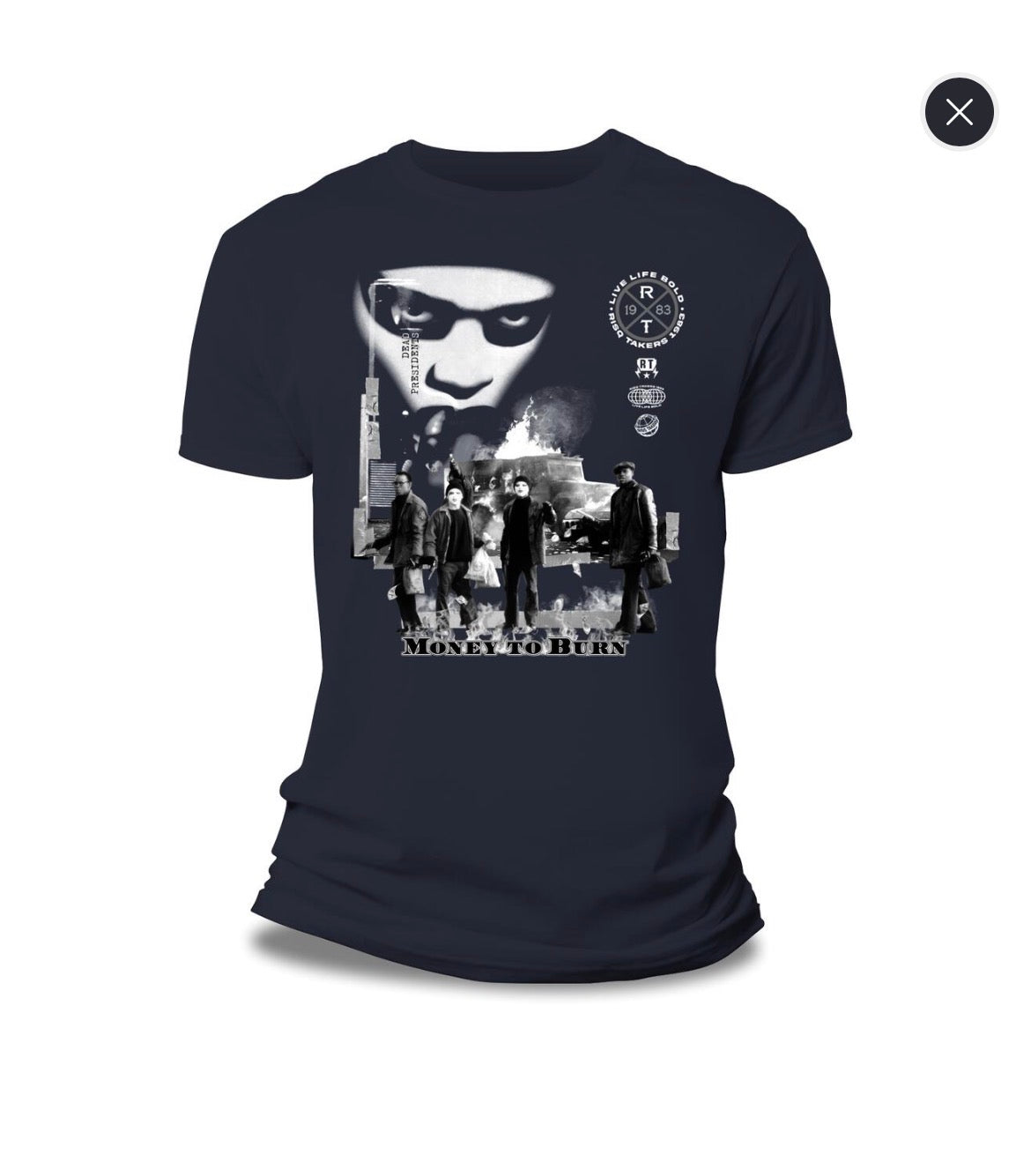 NAVY GRAPHIC PRINT T-SHIRT