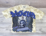 BKYS DISTRESSED GRAPHIC TEE - BEIGE - STATUE OF LIBERTY “DISASTER” PRINT