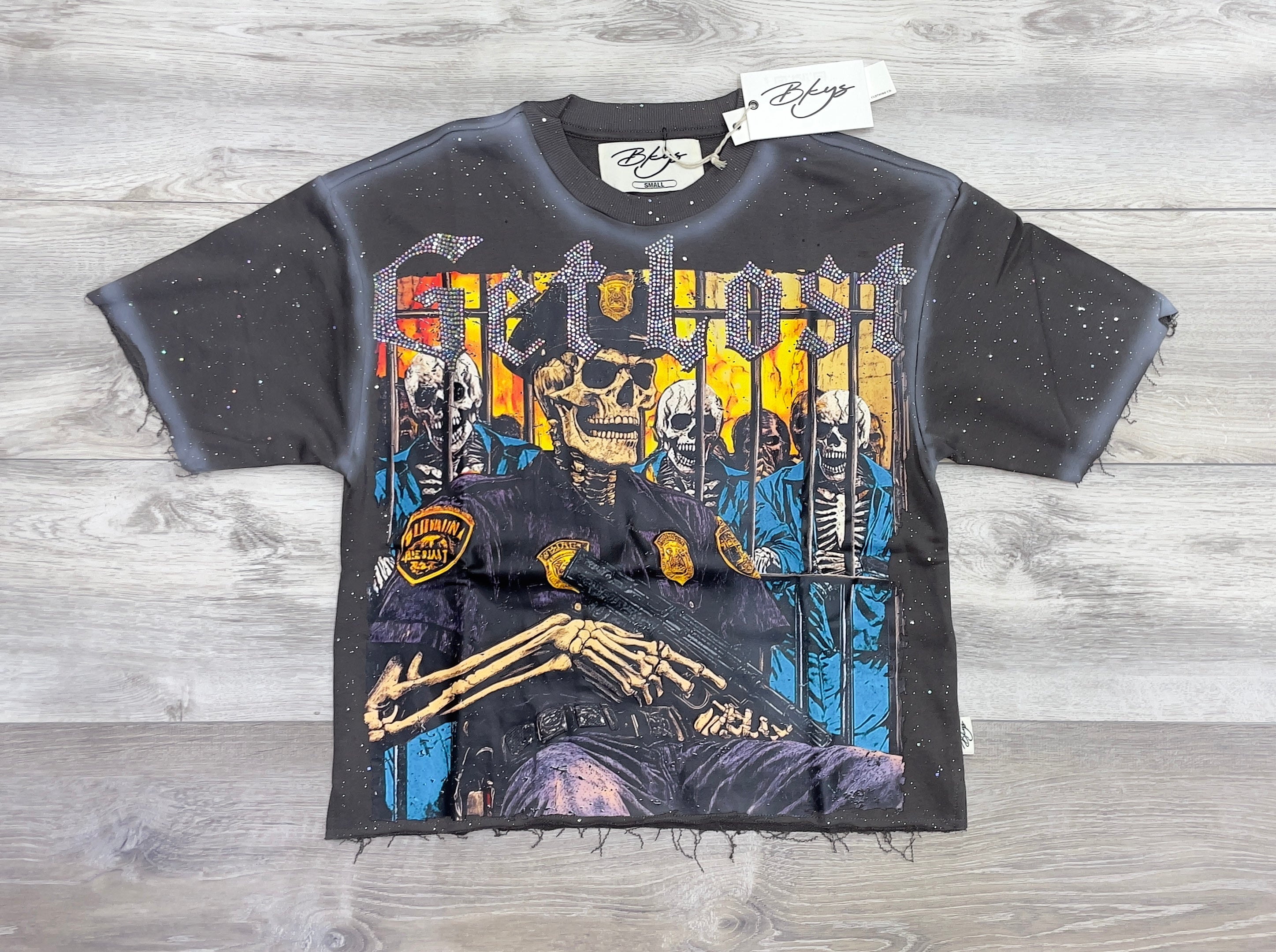 BKYS GET LOST SKELETON PRISON TEE - GREY