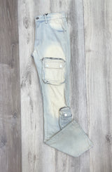 LIGHT WASH CARGO JEANS