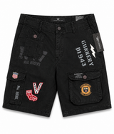 JORDAN CRAIG BLACK PATCH CARGO SHORTS