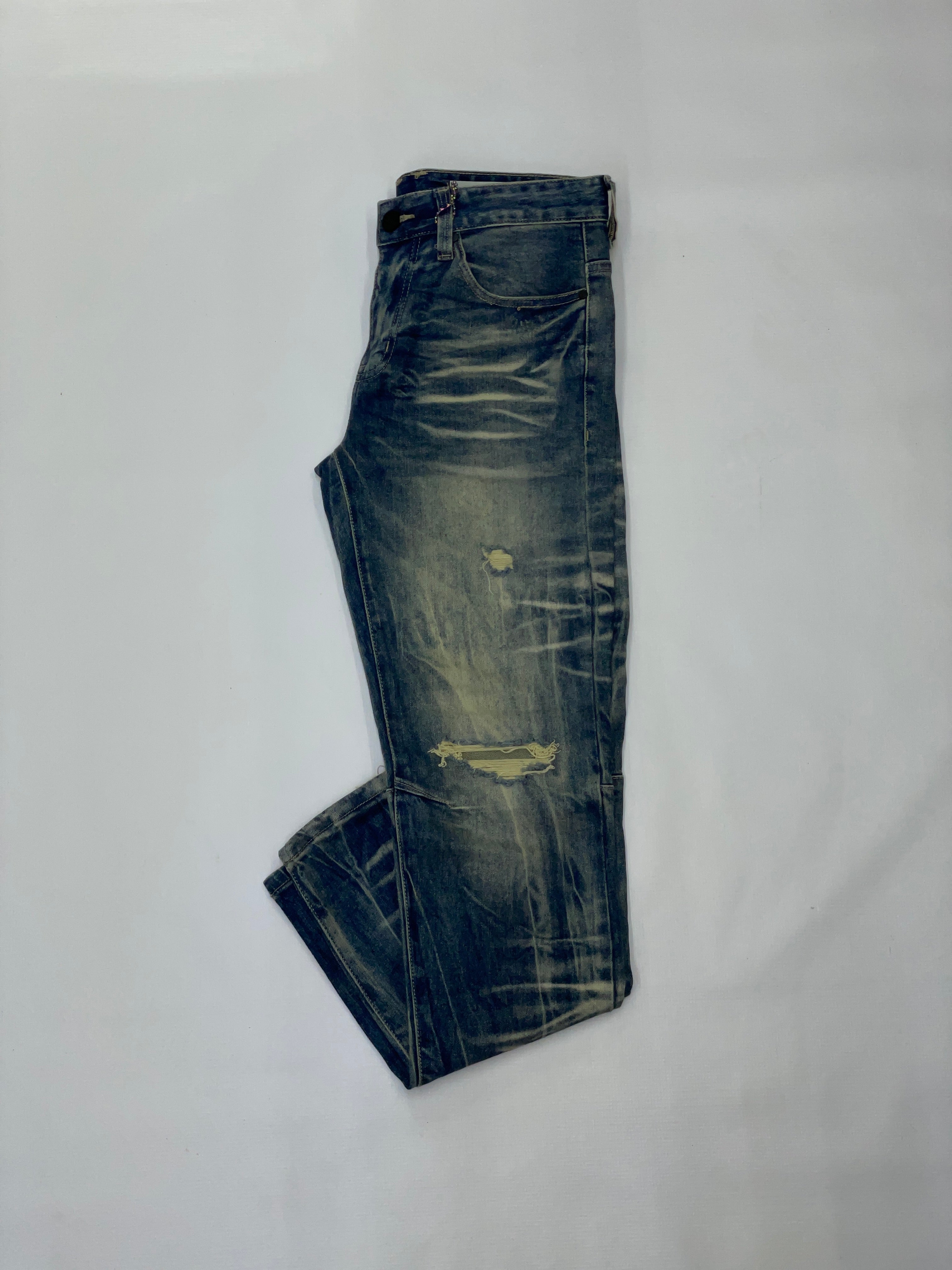 SMOKE RISE BLUE DISTRESSED JEANS