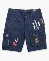 JORDAN CRAIG NAVY GRAPHIC DENIM SHORTS