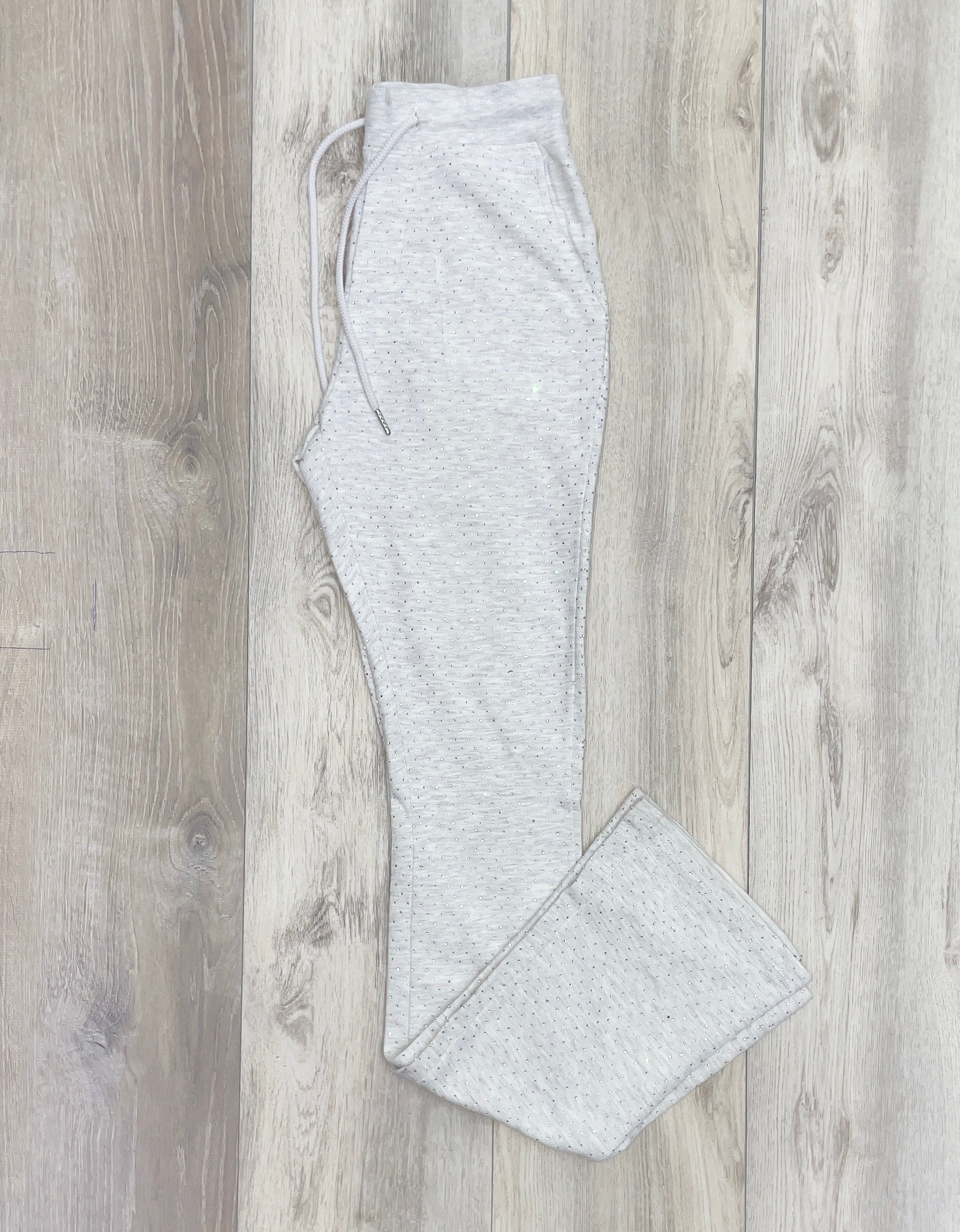 RHINESTONE FLARE SWEATPANTS
