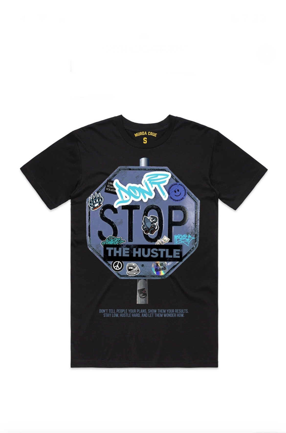 BLACK HUSTLE STREET SIGN GRAPHIC TEE