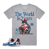 Rich Rugged – The World Is Yours Graphic T-Shirt (Heather Gray/Blue)