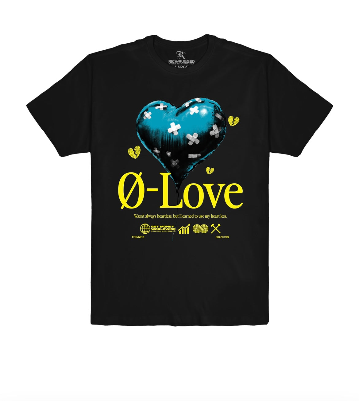 BLACK HEART GRAPHIC PRINT T-SHIRT