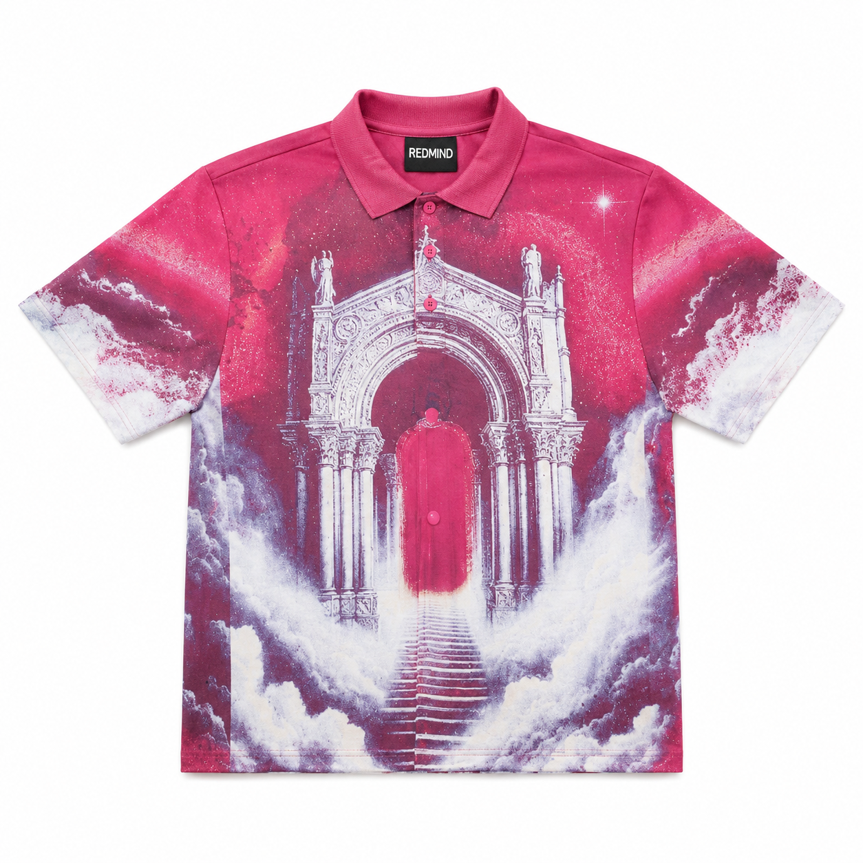 Rebel Minds Paradise Gateway Graphic Button Shirt