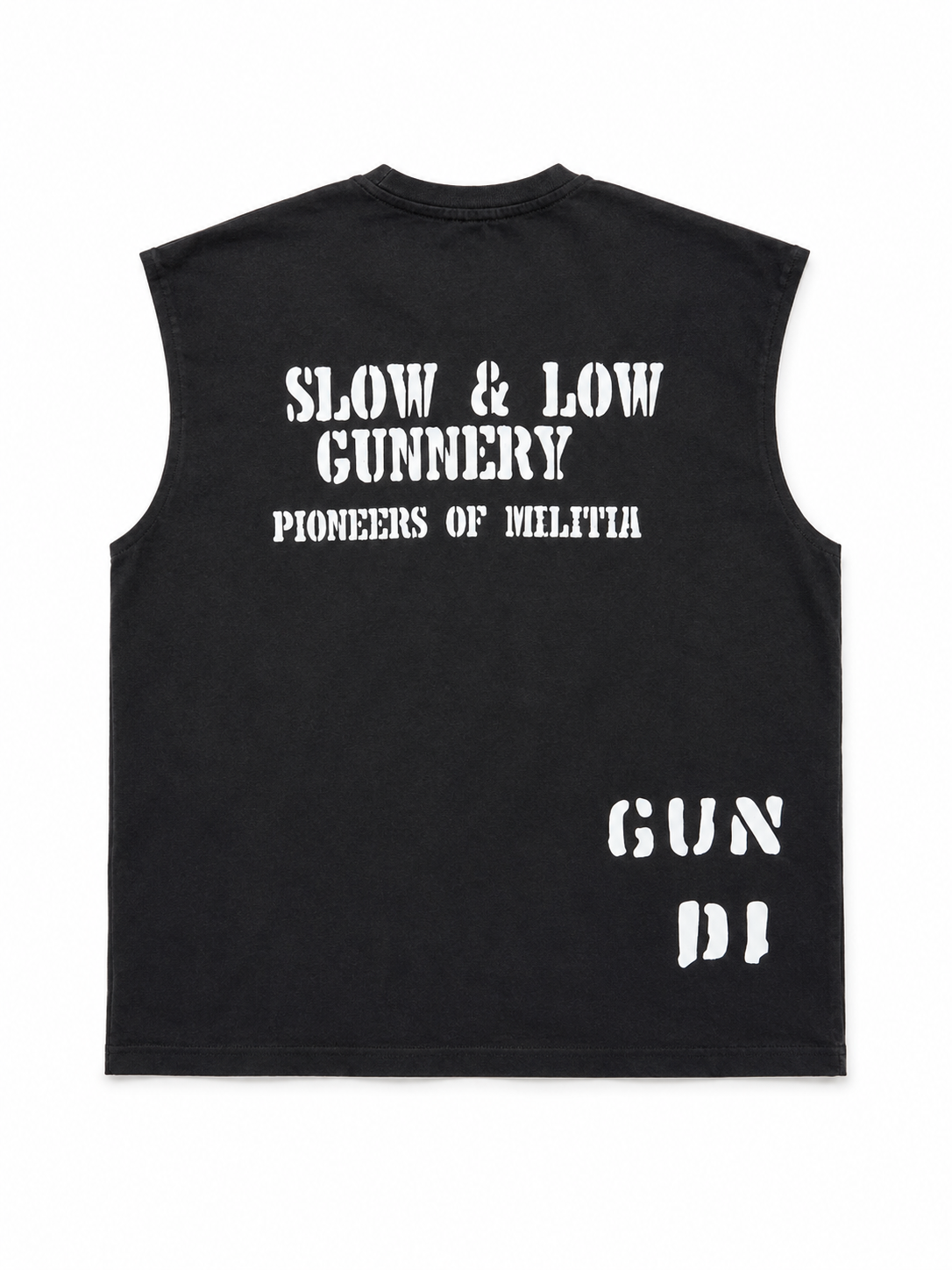 JORDAN CRAIG BLACK GRAPHIC SLEEVELESS TEE