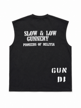 JORDAN CRAIG BLACK GRAPHIC SLEEVELESS TEE