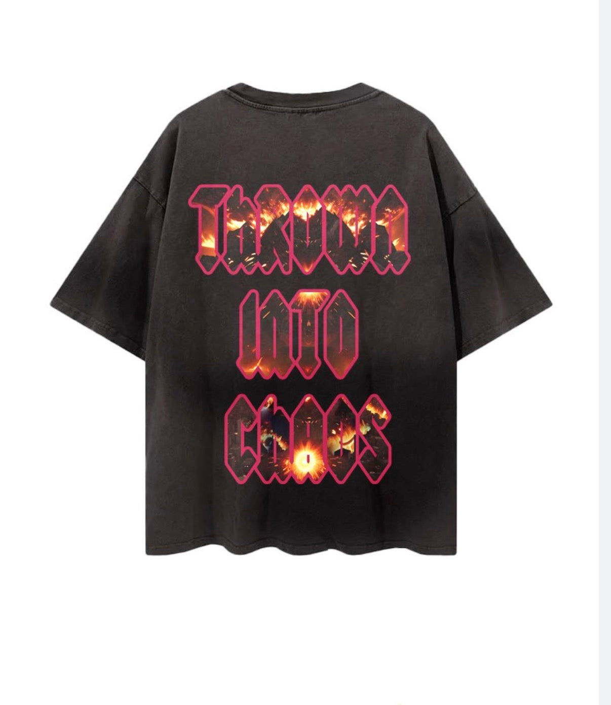 DARK GREY SKULL GRAPHIC T-SHIRT