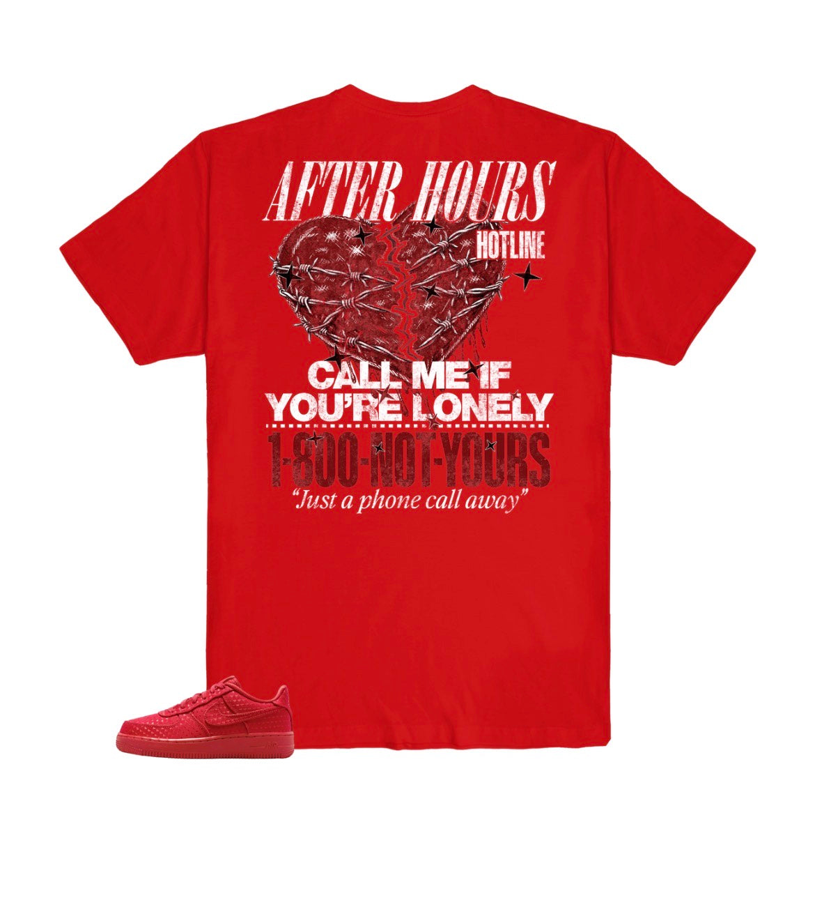 RED GRAPHIC PRINT T-SHIRT