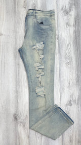 BLUE WASH SKINNY JEANS