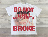 WKND RIOT “DO NOT CALL MY PHONE” Double-Sided Graphic Tee – White