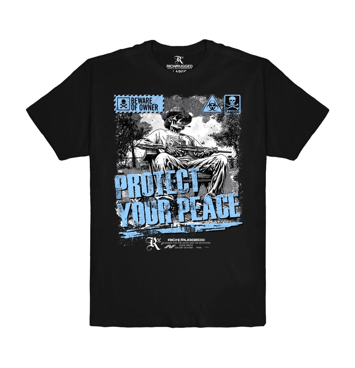 BLACK BLUE PRINT T-SHIRT