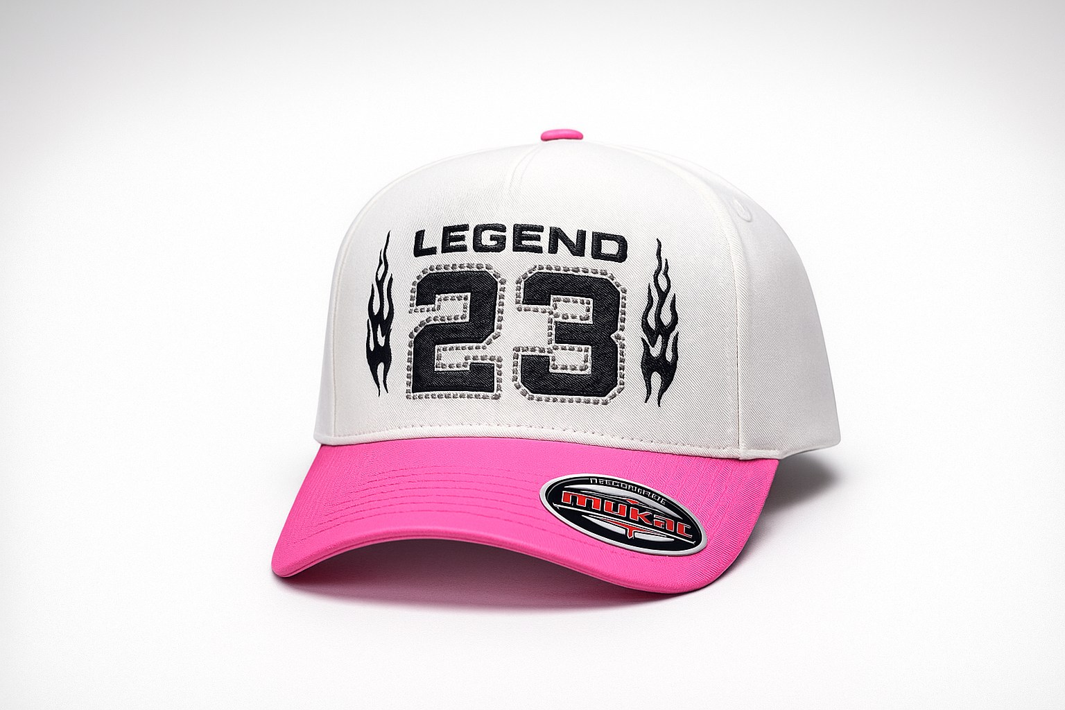 WHITE & PINK RHINESTONE CAP