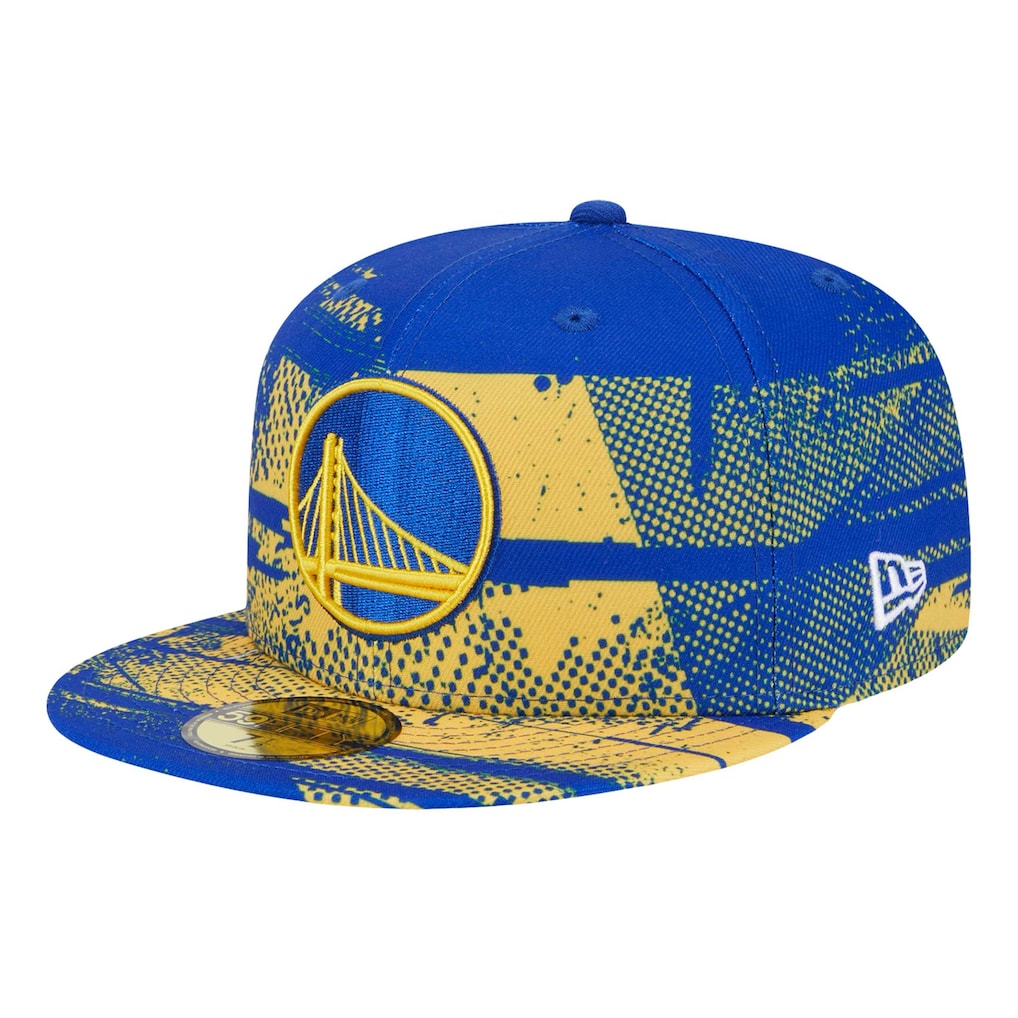 New Era Golden State Warriors Blue & Gold Graphic 59FIFTY Fitted Cap