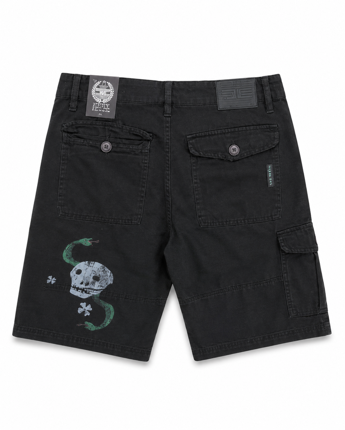 JORDAN CRAIG BLACK PATCH CARGO SHORTS