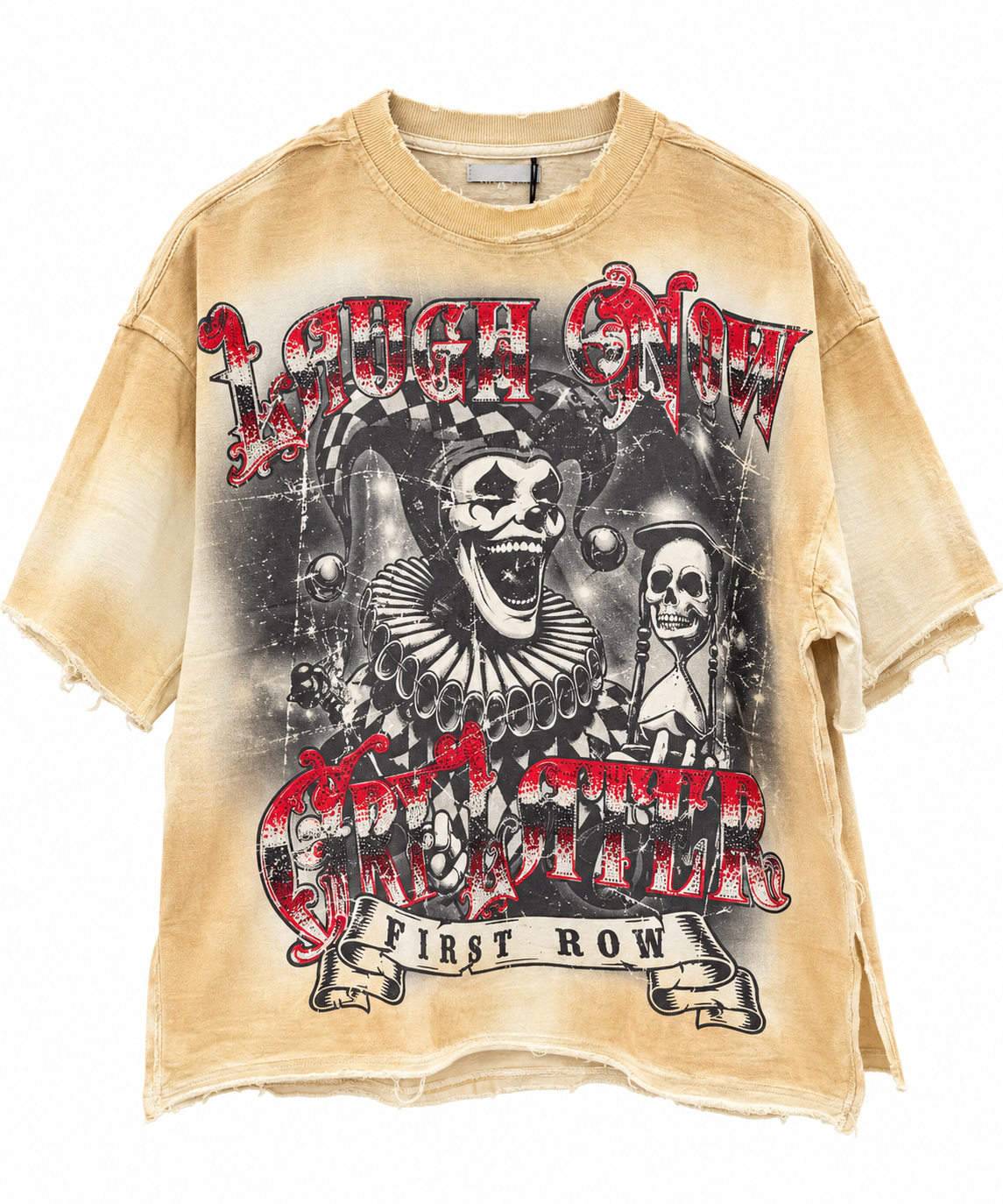 Laugh now cry later carnival tee