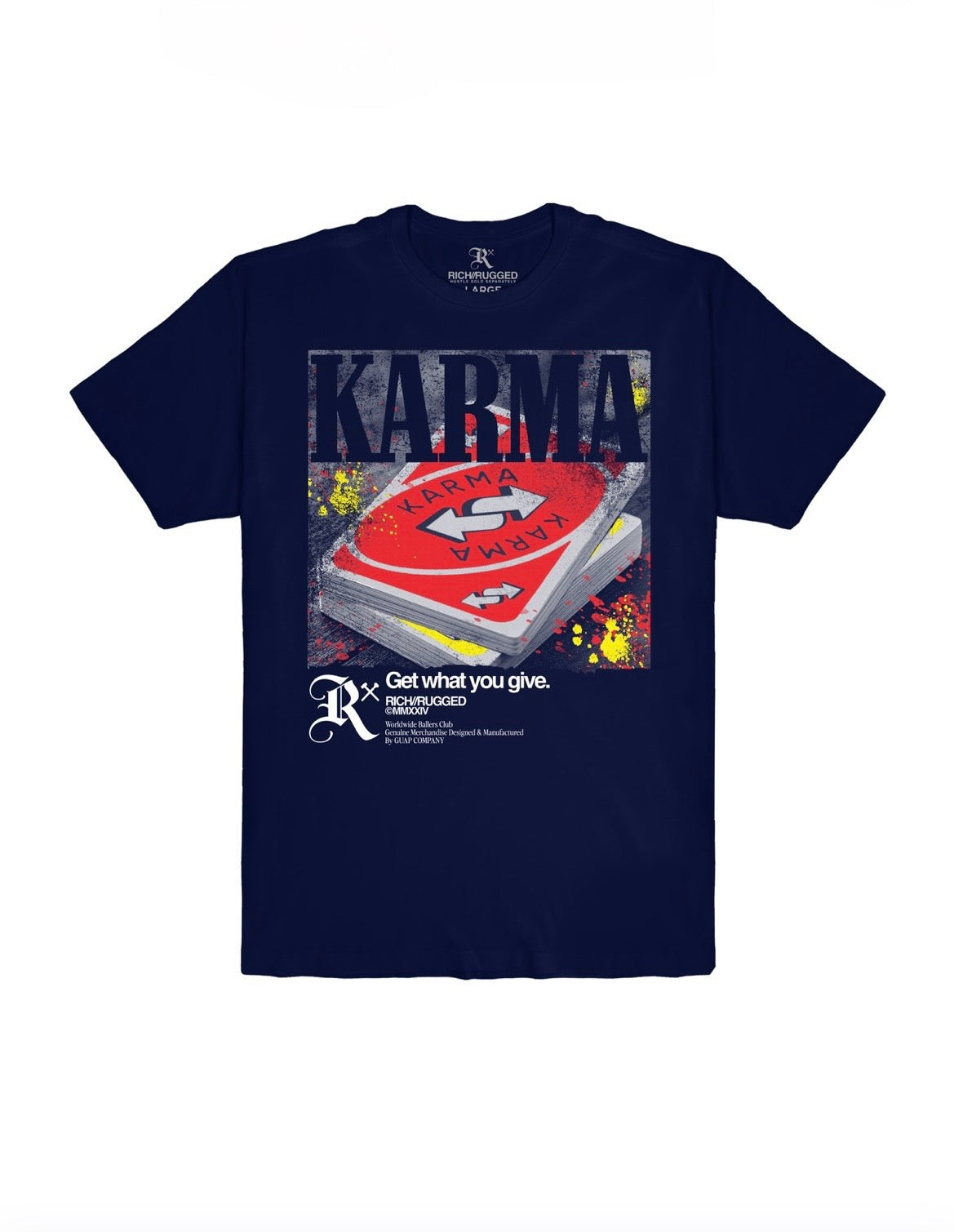 NAVY GRAPHIC PRINT T-SHIRT