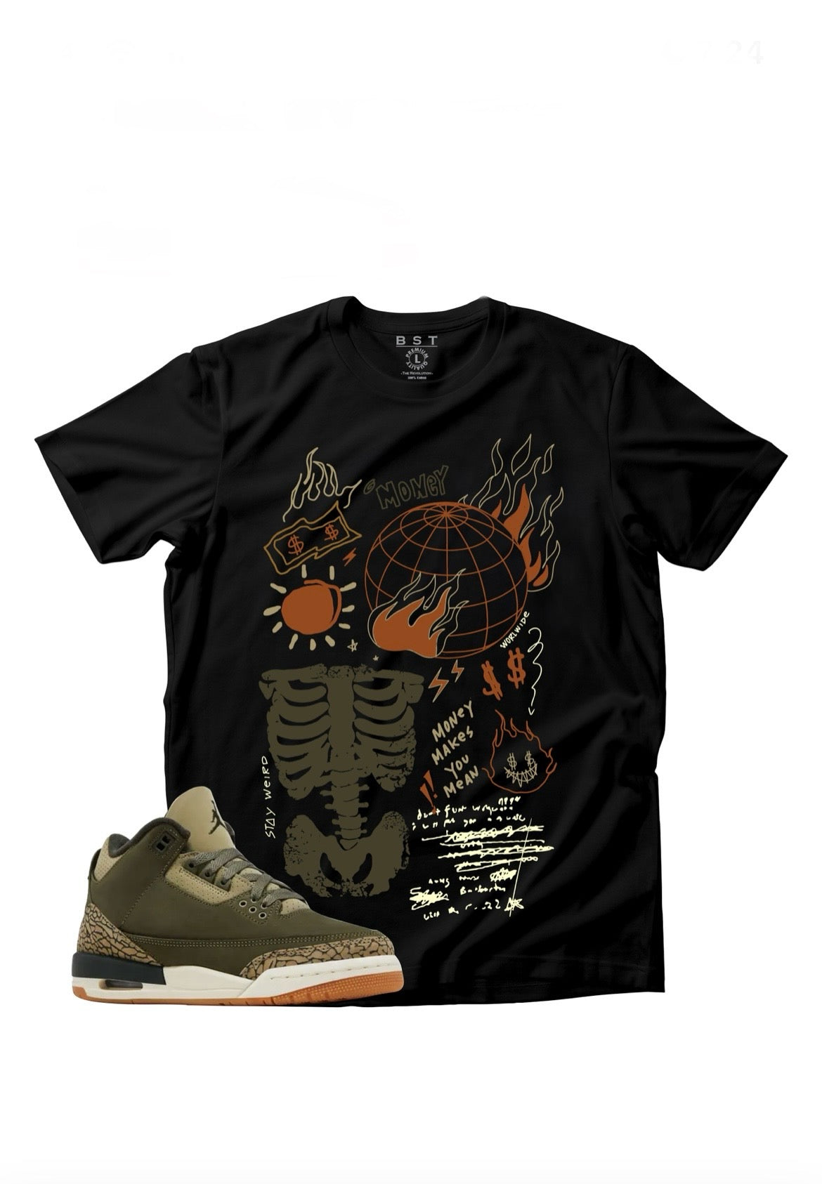 BLACK MONEY SKETCH TEE