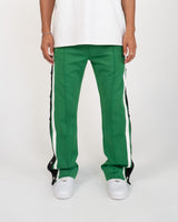 SNAP SIDE STRIPE TRACK PANTS – GREEN