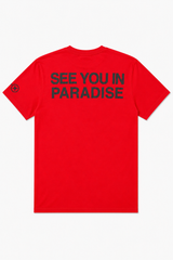 PARADISE RED SEE YOU IN PARADISE TEE