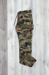 CAMO DISTRESSED CARGO PANTS