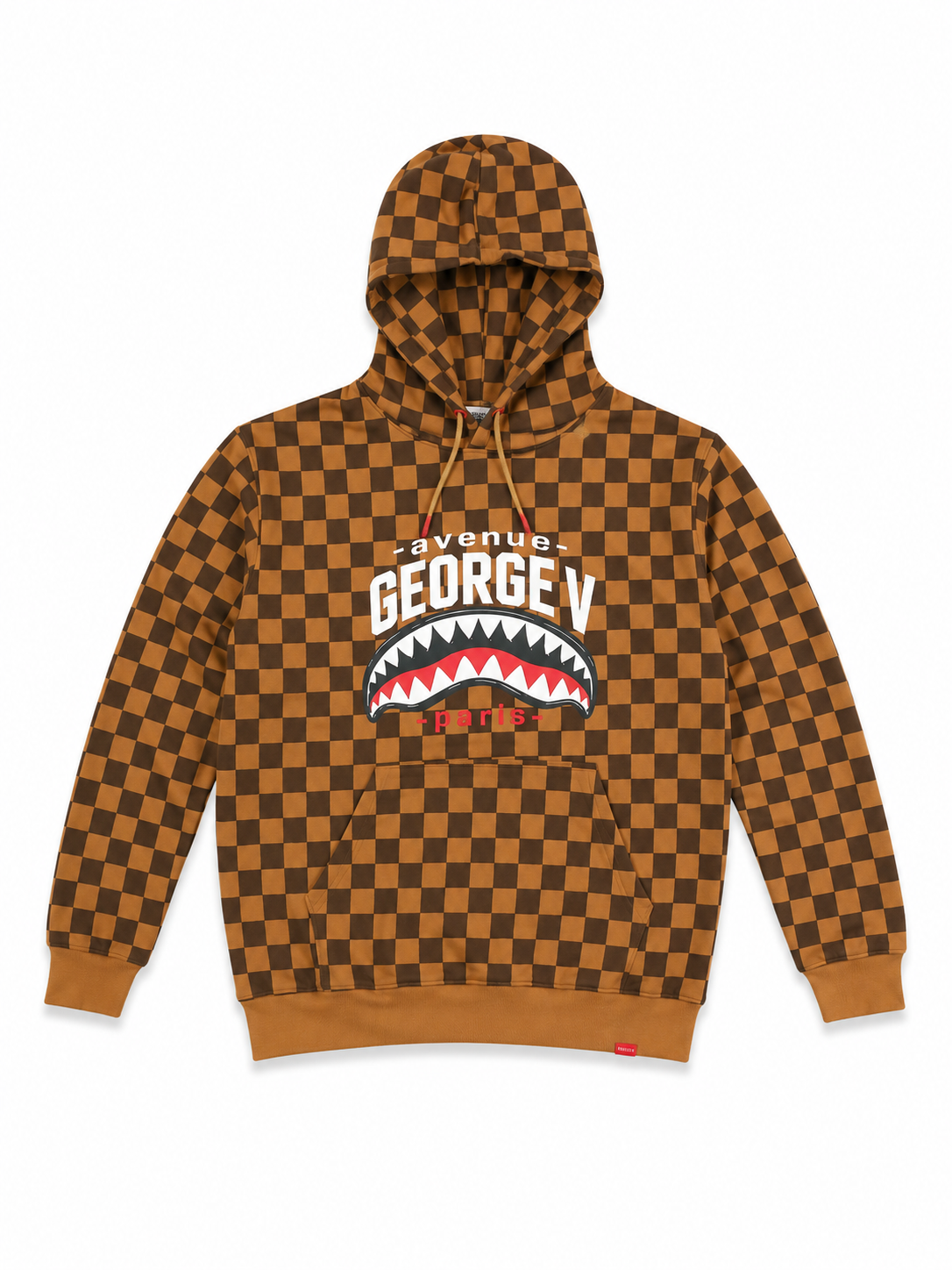GEORGE V BROWN & BLACK CHECKERBOARD SHARK HOODIE
