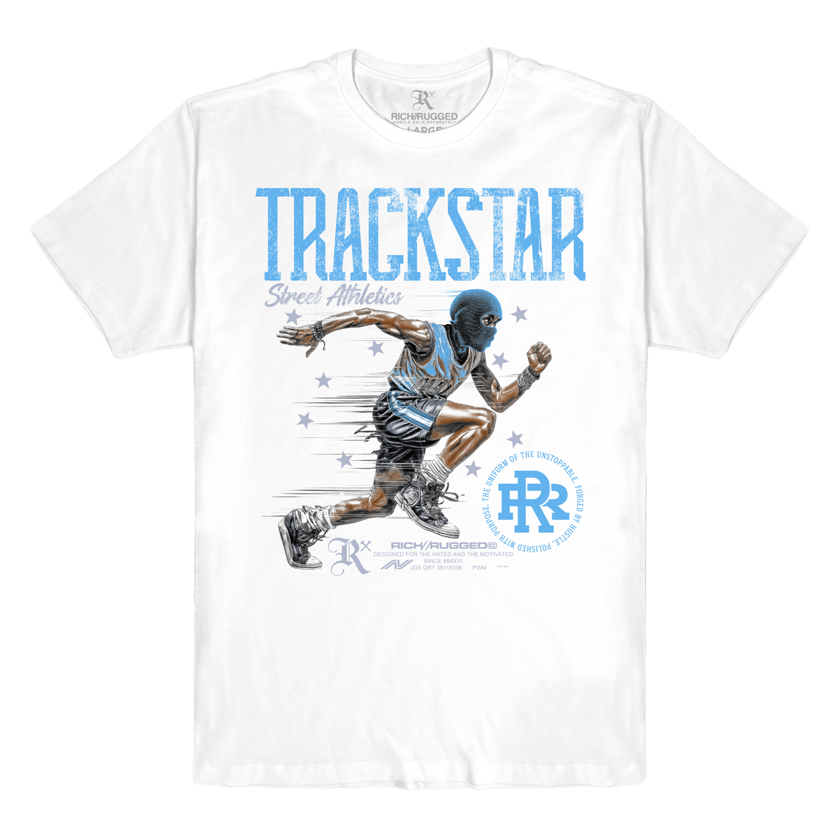 WHITE TRACK RUNNER GRAPHIC T-SHIRT