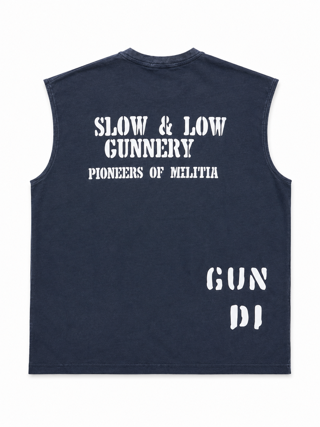 JORDAN CRAIG NAVY GRAPHIC SLEEVELESS TEE