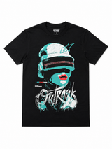 OUTRANK – BLACK FUTURISTIC HELMET GRAPHIC TEE