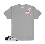 GREY RED PRINT T-SHIRT