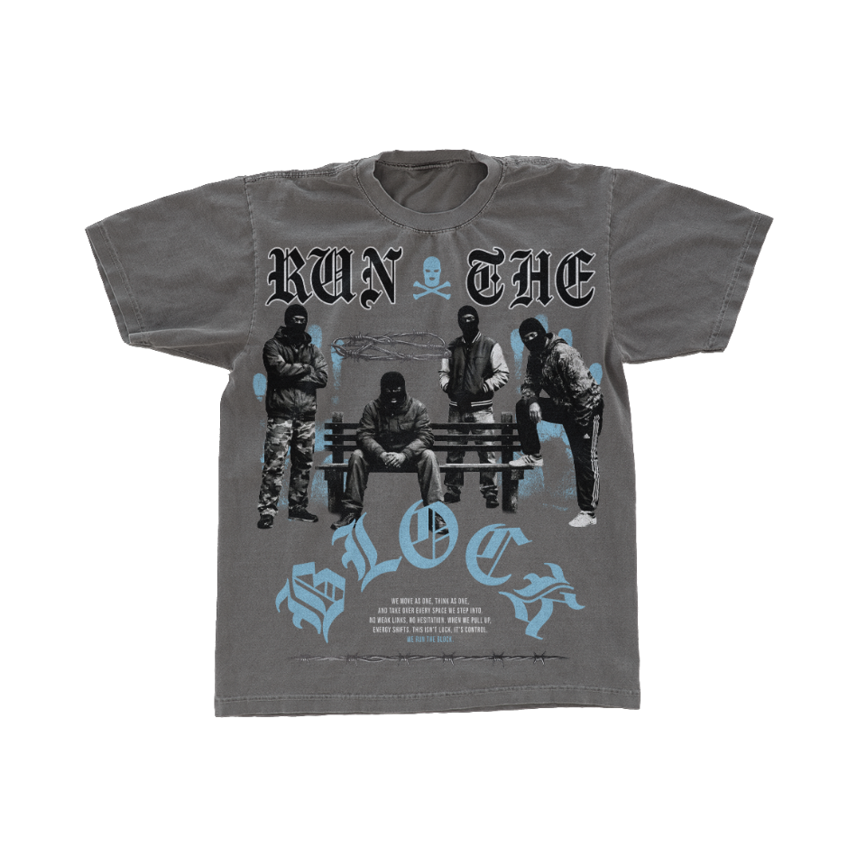 POINT BLANK RUN THE BLOCK GRAPHIC T-SHIRT – GREY