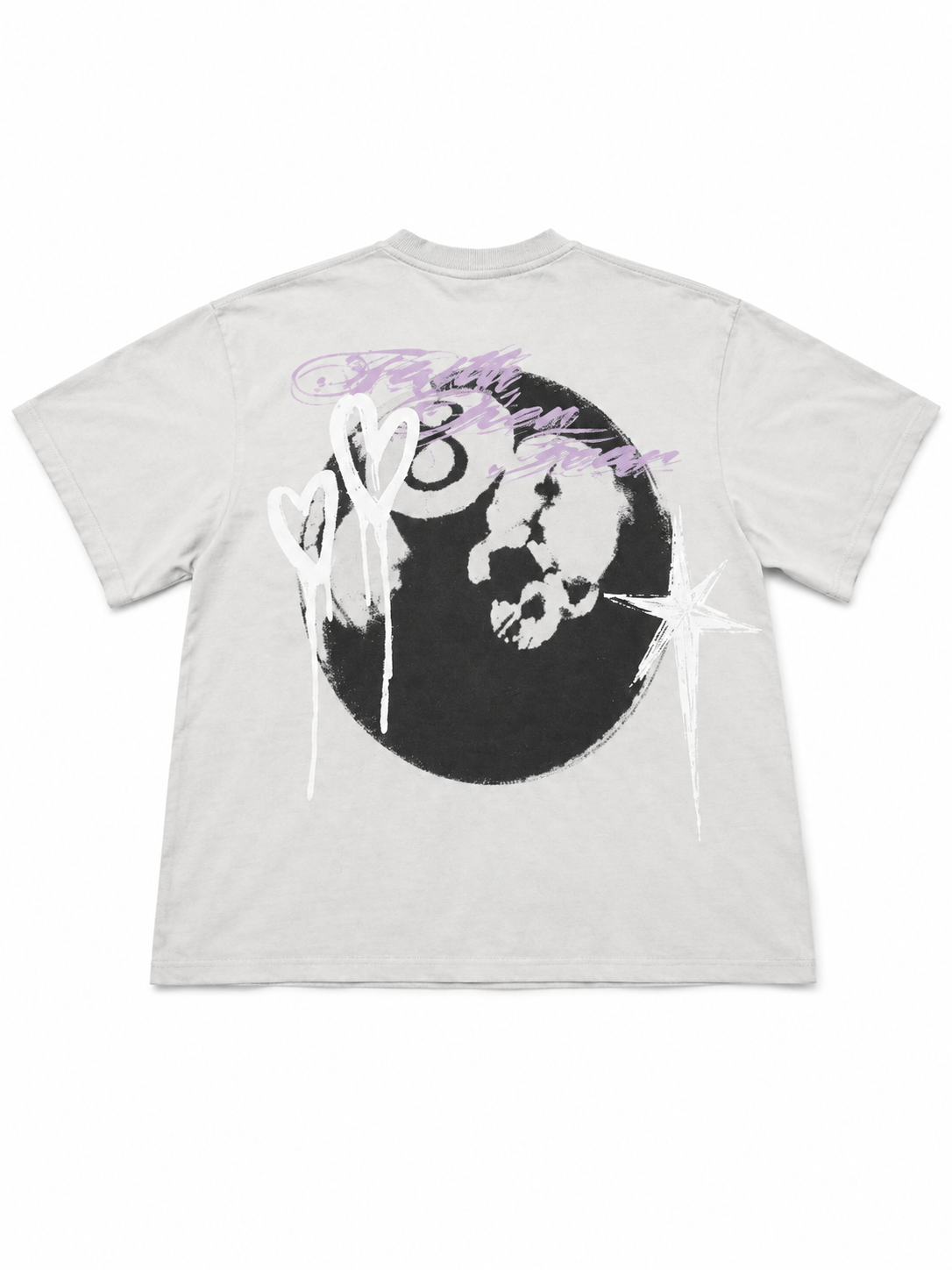 SMOKE RISE TRUTH DISTRESSED GRAPHIC T-SHIRT – GREY/PURPLE