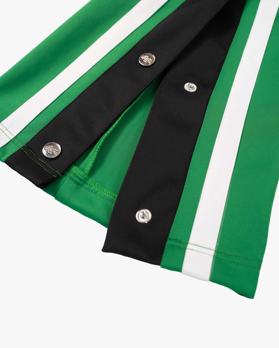 SNAP SIDE STRIPE TRACK PANTS – GREEN