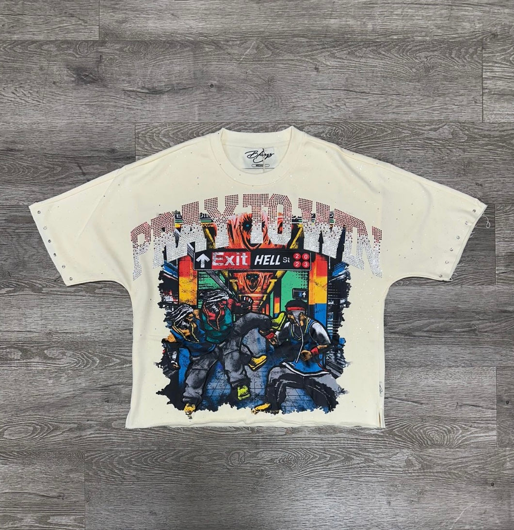 BKYS CREAM GRAPHIC PRINT TEE