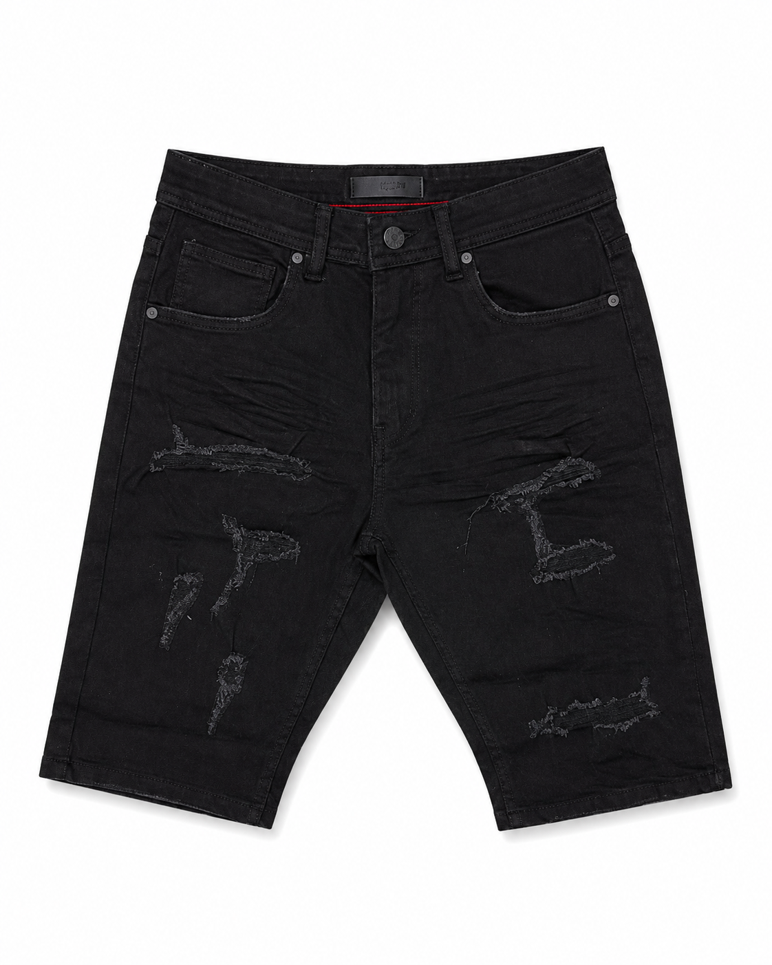Focus Black Distressed Denim Shorts
