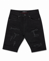 Focus Black Distressed Denim Shorts