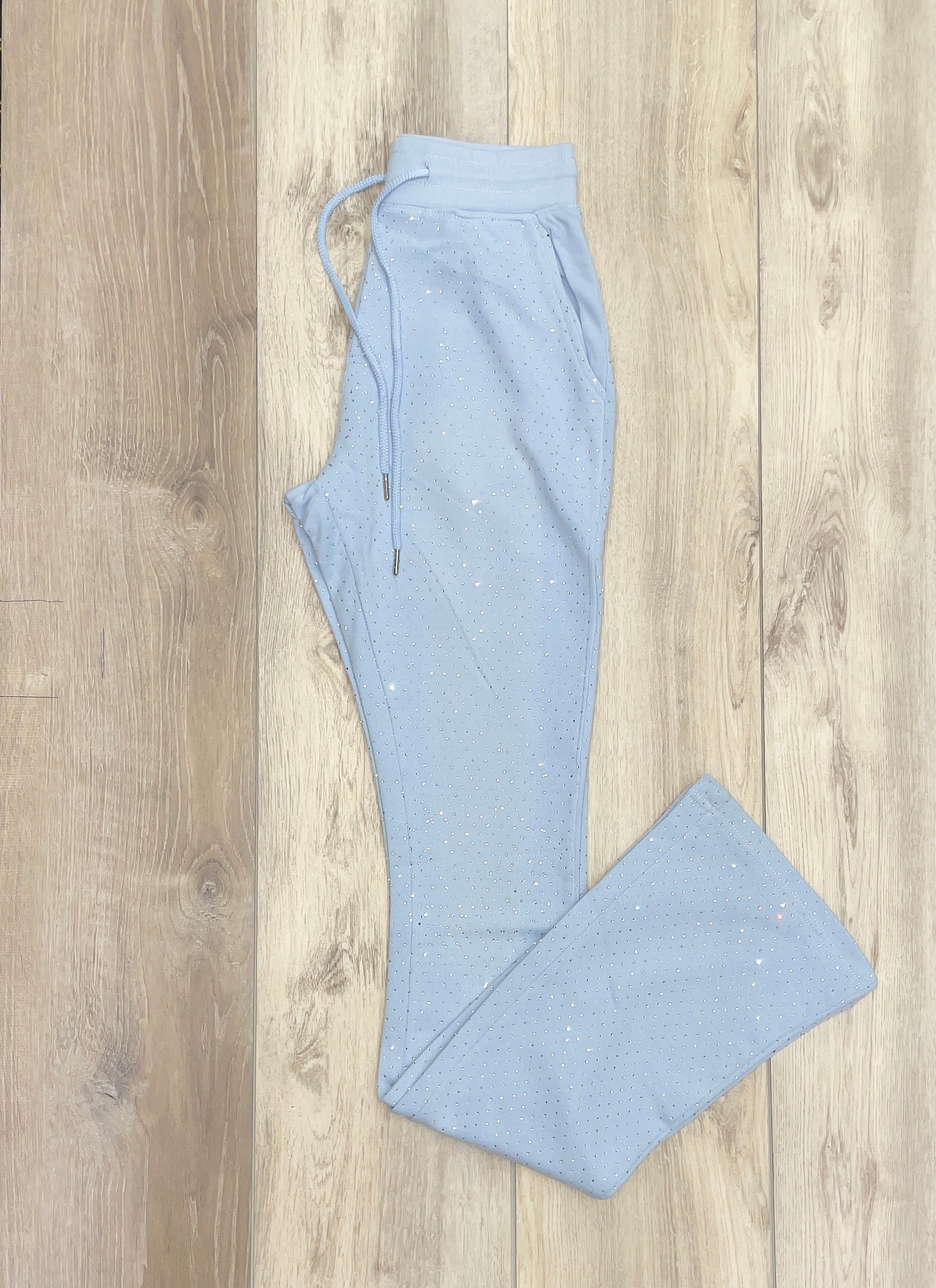 RHINESTONE FLARE SWEATPANTS