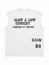 JORDAN CRAIG BEIGE GRAPHIC SLEEVELESS TEE