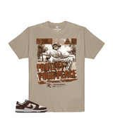 SAND BROWN PRINT T-SHIRT
