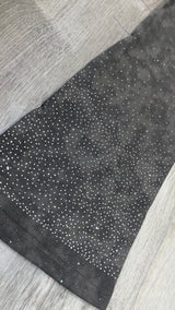 BKYS RHINESTONE VELOUR FLARE PANTS