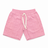 REASON PINK TEXTURED CHECKERED SHORTS