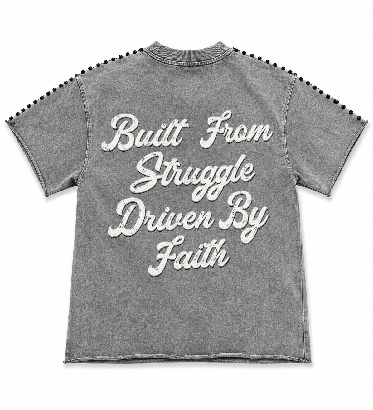 Focus Charcoal Wash Rhinestone Angel Graphic T-Shirt