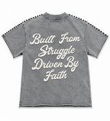 Focus Charcoal Wash Rhinestone Angel Graphic T-Shirt