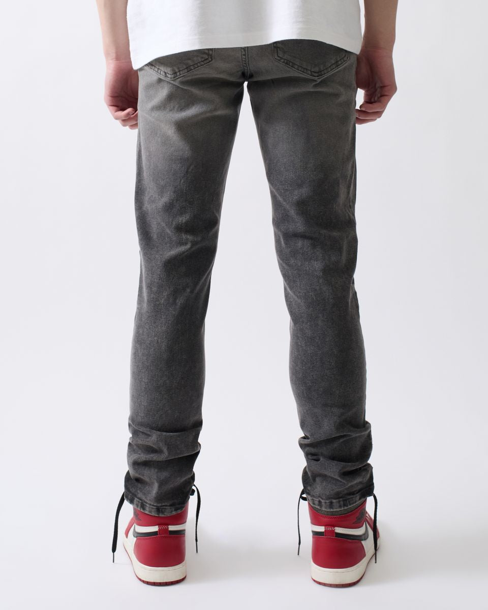 Reason Dark Grey Distressed Skinny Jeans